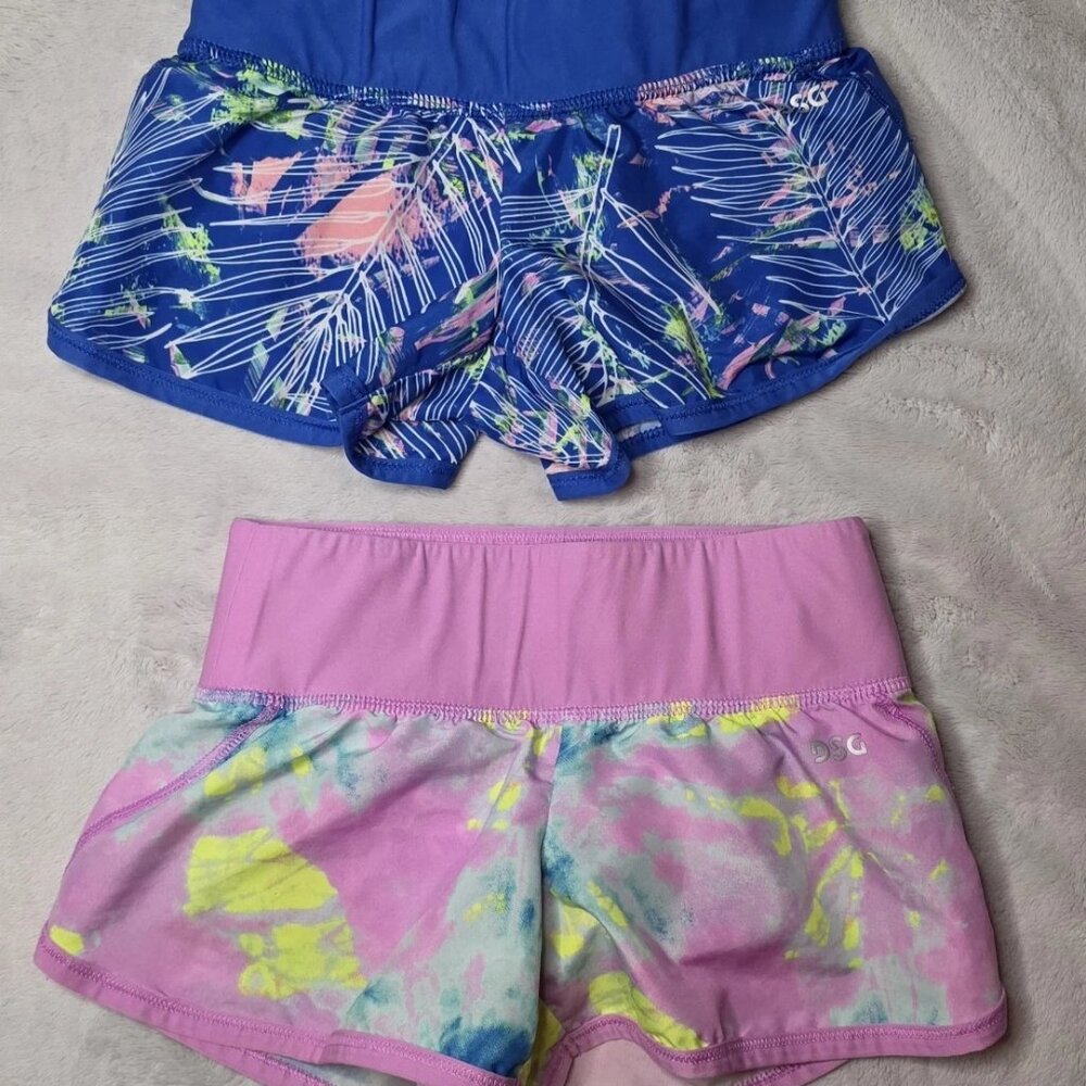 2 Pairs DSG Girls Shorts With Liner, 2XS, Size 4-5
